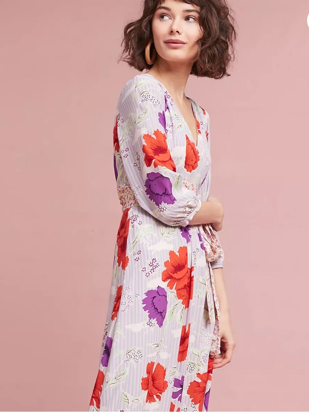 Maeve Belted Floral Midi Kimono Dress 8 - Picture 4 of 11